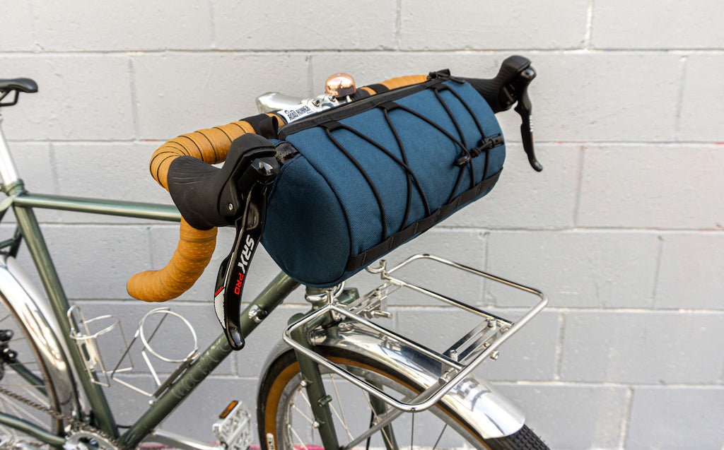 Road Runner Bags West Coast Burrito Handlebar Bag for Road, Gravel and Bikepacking in Navy Cordura